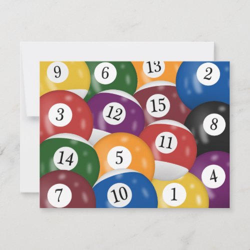 Billiard Balls 45th Birthday Invitation