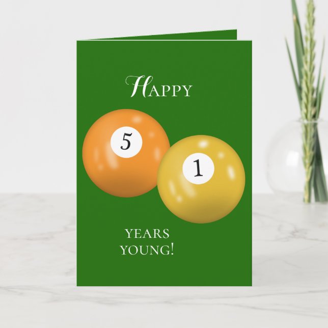 Billiard Balls 51st birthday Card (Front)