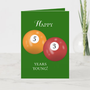 Billiard Balls 53rd birthday Card