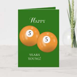 Billiard Balls 55th birthday Card