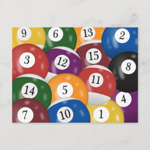 Billiard Balls 60th Birthday Party Postcard