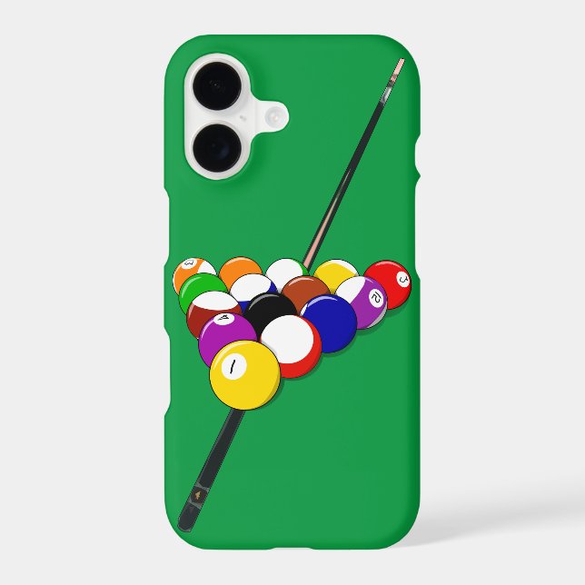 Billiard Balls and Pool Cue iPhone Case (Back)