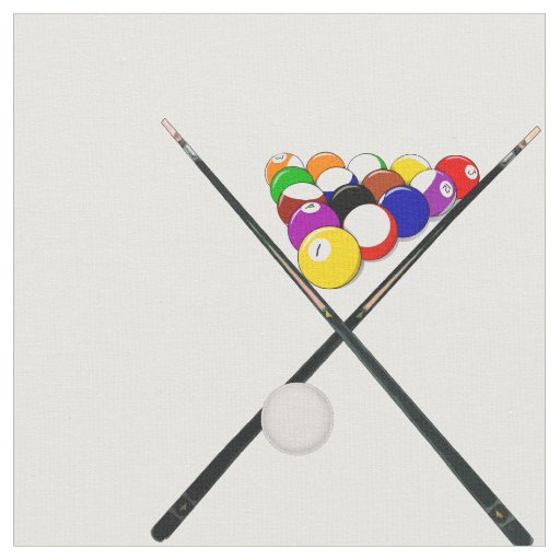 Billiard Balls and Pool Cues Fabric