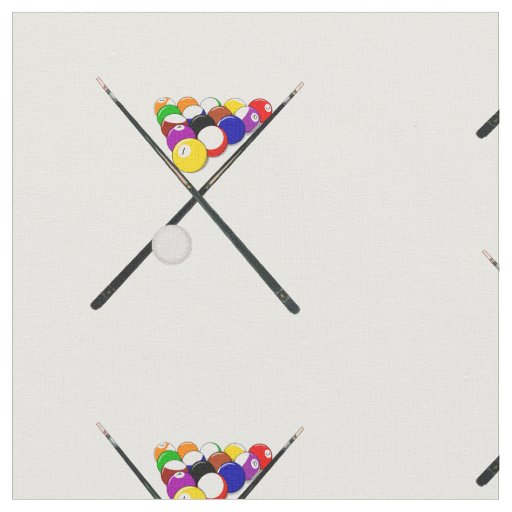 Billiard Balls and Pool Cues Fabric