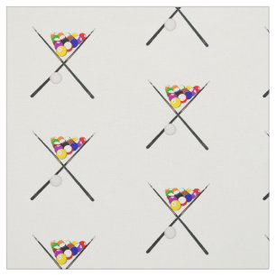 Billiard Balls and Pool Cues Fabric
