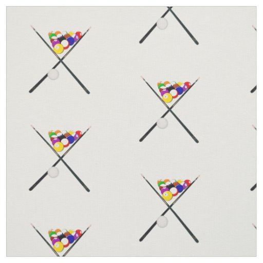 Billiard Balls and Pool Cues Fabric