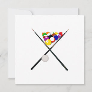 Billiard Balls and Pool Cues Invitation