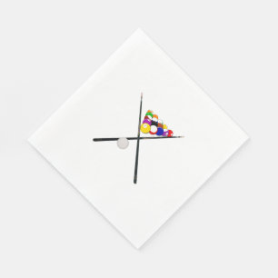 Billiard Balls and Pool Cues Paper Napkins