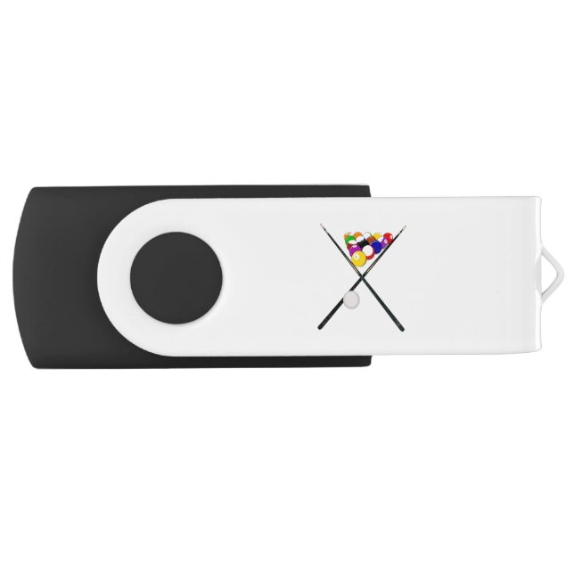 Billiard Balls and Pool Cues USB Flash Drive (Front)
