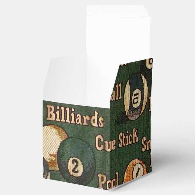 Billiard Balls Background Cube Favor Box (Opened)
