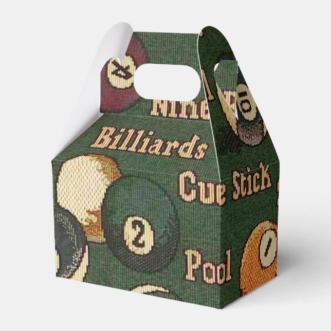 Billiard Balls Background Gable Favor Box (Front Side)