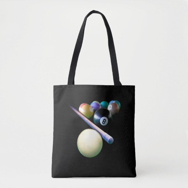 Billiard Balls Cue Snooker Pool Player Tote Bag (Front)