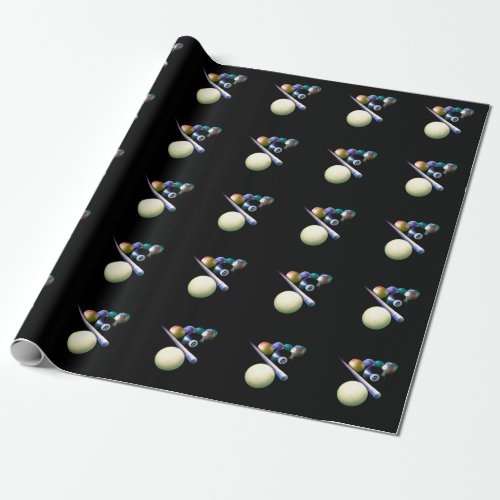 Billiard Balls Cue Snooker Pool Player Wrapping Paper