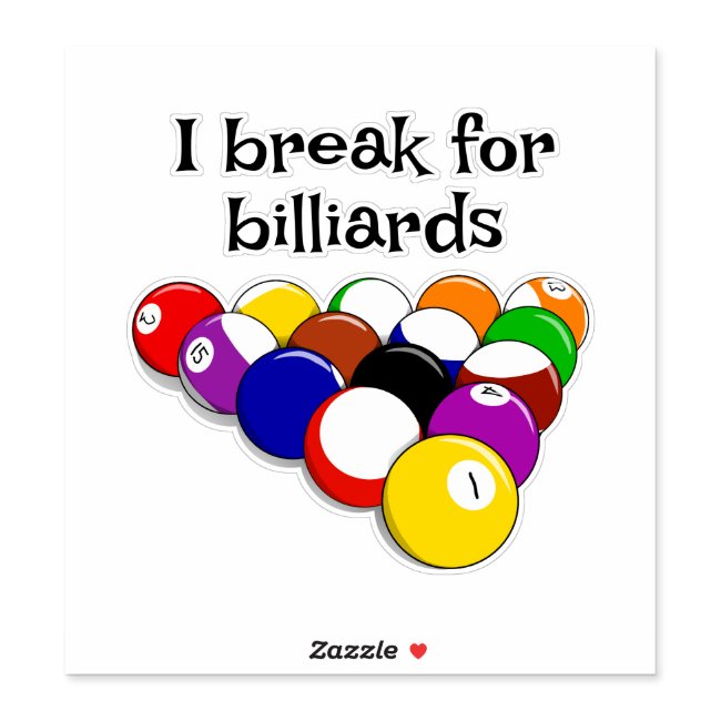 Billiard Balls Design Custom Vinyl Sticker