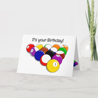 Billiard Balls Design Greeting Card