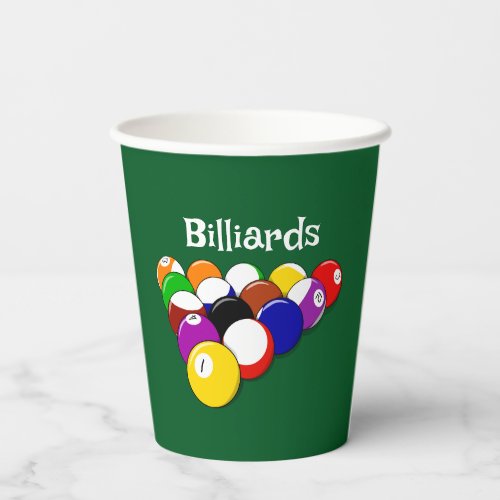 Billiard Balls Design Paper Cup