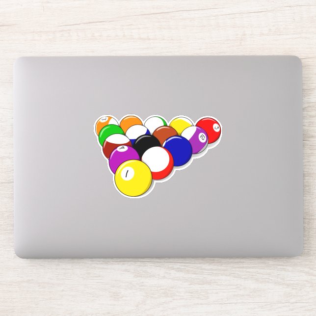 Billiard balls, eight-ball rack sticker (Computer)