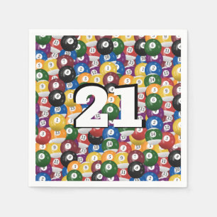 Billiard Balls for 21st birthday Napkins