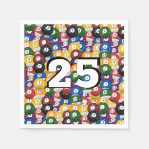 Billiard Balls for 25th birthday Napkins