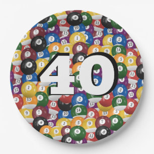 Billiard Balls for 40th birthday Paper Plates