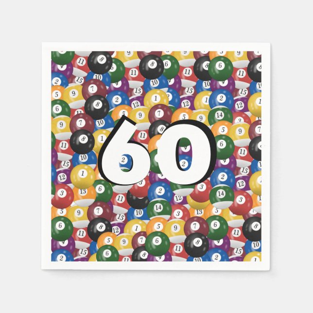 Billiard Balls for 60th birthday Napkins (Front)