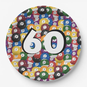 Billiard Balls for 60th birthday Paper Plates
