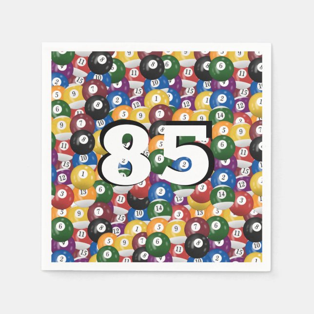 Billiard Balls for 85th birthday Napkins (Front)