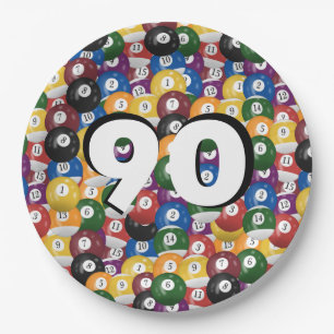 Billiard Balls for 90th birthday Paper Plates