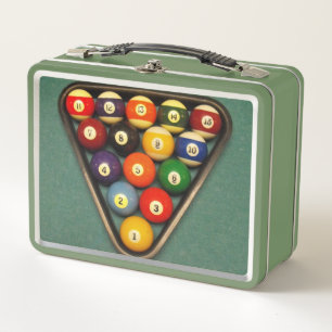 Billiard Balls in the Rack Metal Lunch Box