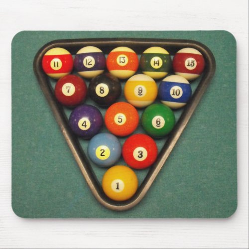 Billiard Balls in the Rack Mouse Pad