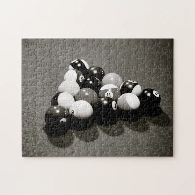 Billiard Balls Man Cave Pool Table Jigsaw Puzzle | Zazzle
