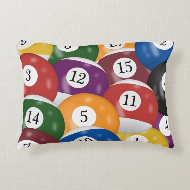 Billiard Balls Pattern Accent Pillow (Front)