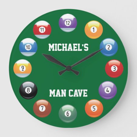 Billiard Balls Personalized Wall Clock