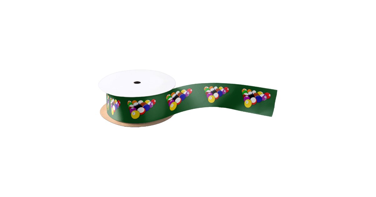 Billiard Balls Satin Ribbon | Zazzle