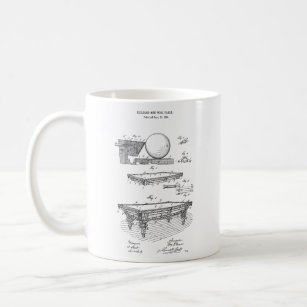 Billiard Blueprint Pool Game Coffee Mug for Him