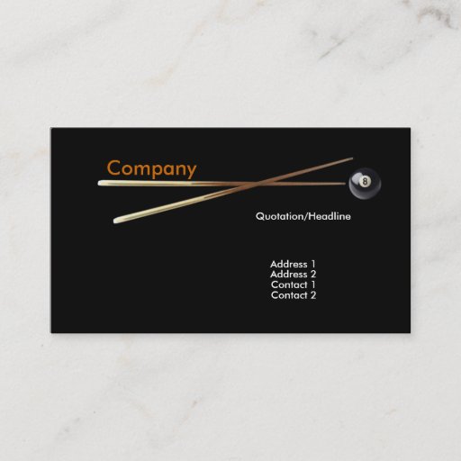 Customizable Billiard Business Card