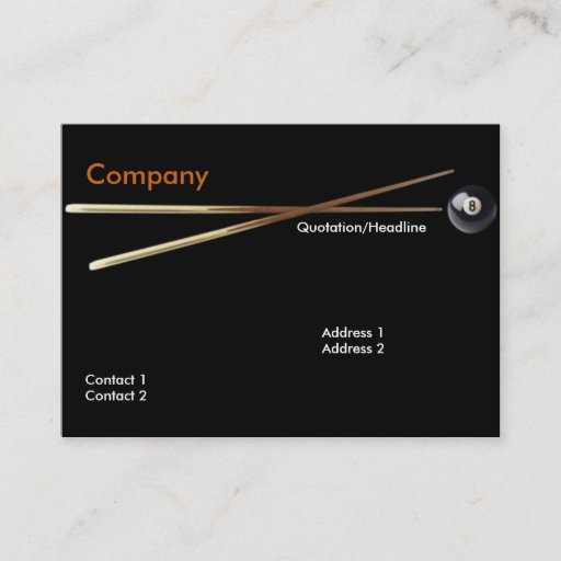 Customizable Billiard Business Card