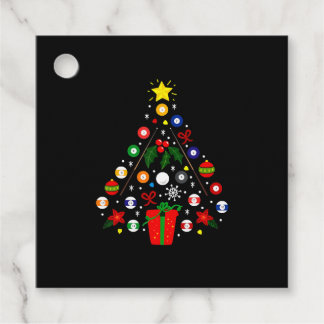 Billiard Christmas Tree Favor Tags