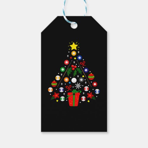 Billiard Christmas Tree Gift Tags