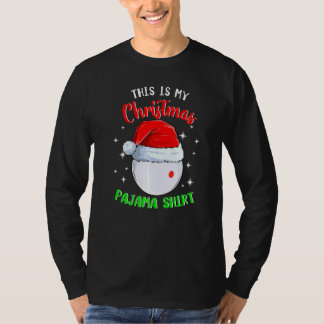 Billiard Cue Ball This Is My Christmas Pajama   T-Shirt