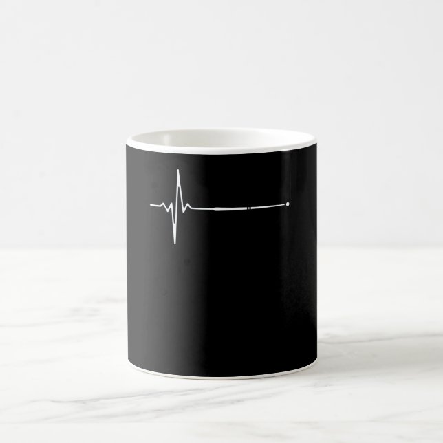 Billiard Cue Heartbeat Coffee Mug (Center)