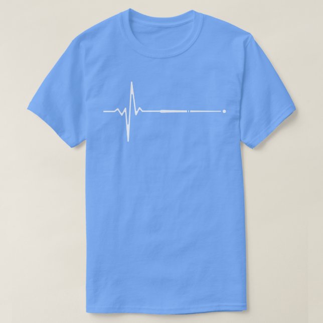 Billiard Cue Heartbeat T-Shirt (Design Front)