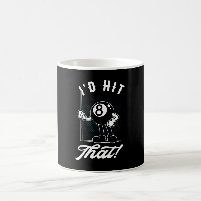 Billiard Cue Sports Funny 8-Ball Cartoon Pool Coffee Mug (Center)