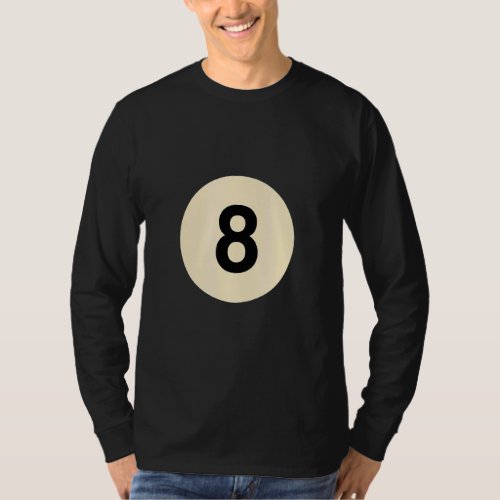 Billiard disguise as ball no 8 group costume T_Shirt