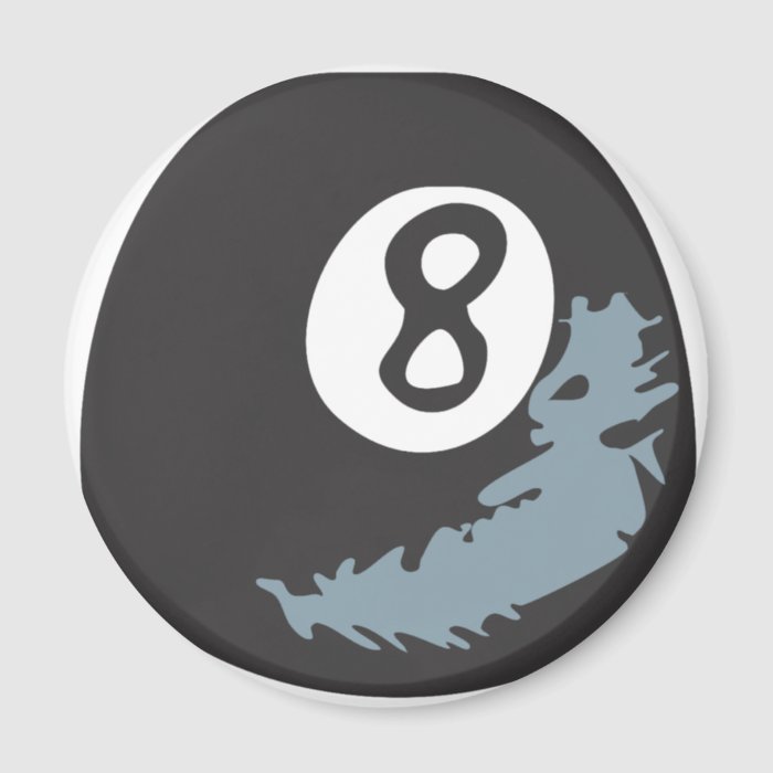 Billiard Eight Ball in Hand drawn Style Refrigerator Magnet