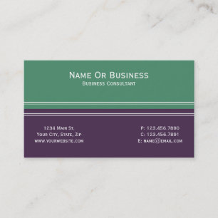 Billiard Green Acai Violet Color Block Business Card