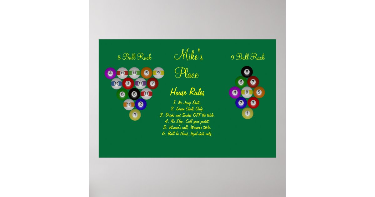 Billiard House Pool Rules Poster Zazzle Com Billiard House Pool Rules Poster Zazzle Com