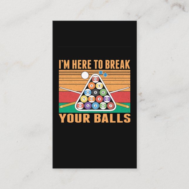 Billiard Humor Sarcastic Cue Sports Snooker Pool Business Card (Front)