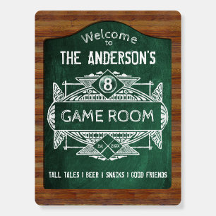 Billiard Lover Game Room Signage Foam Boards