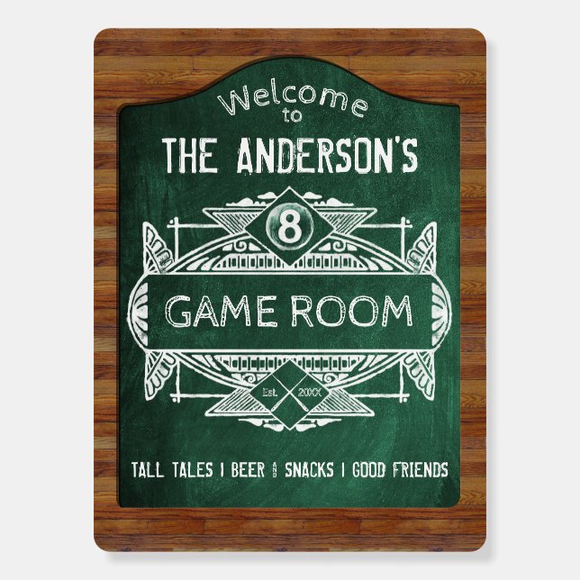 Billiard Lover Game Room Signage Foam Boards (Front)